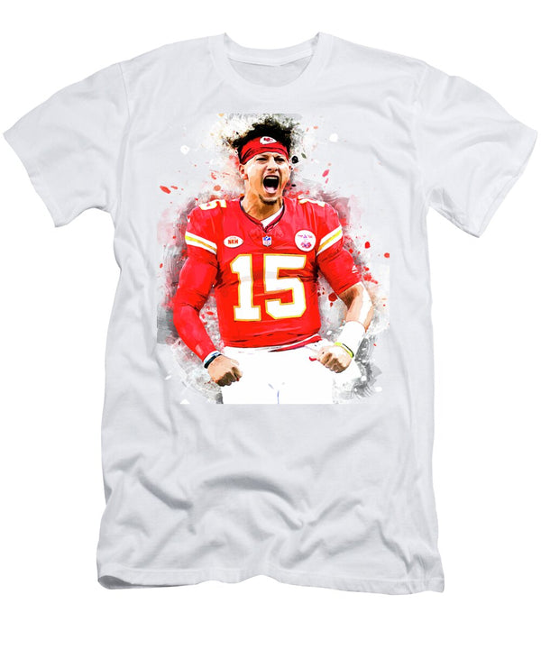 Patrick Mahomes Watercolor Style Poster Patricia Marticorena T-Shirt