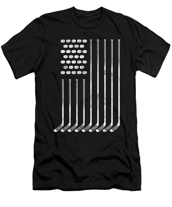 Patriotic Hockeyist Ice Hockey Player American Coach USA Flag United States Gift Thomas Larch T-Shirt