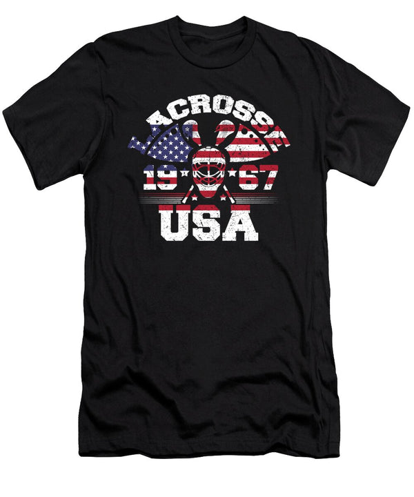 Patriotic USA Lacrosse Flag 1967 Kanig Designs T-Shirt