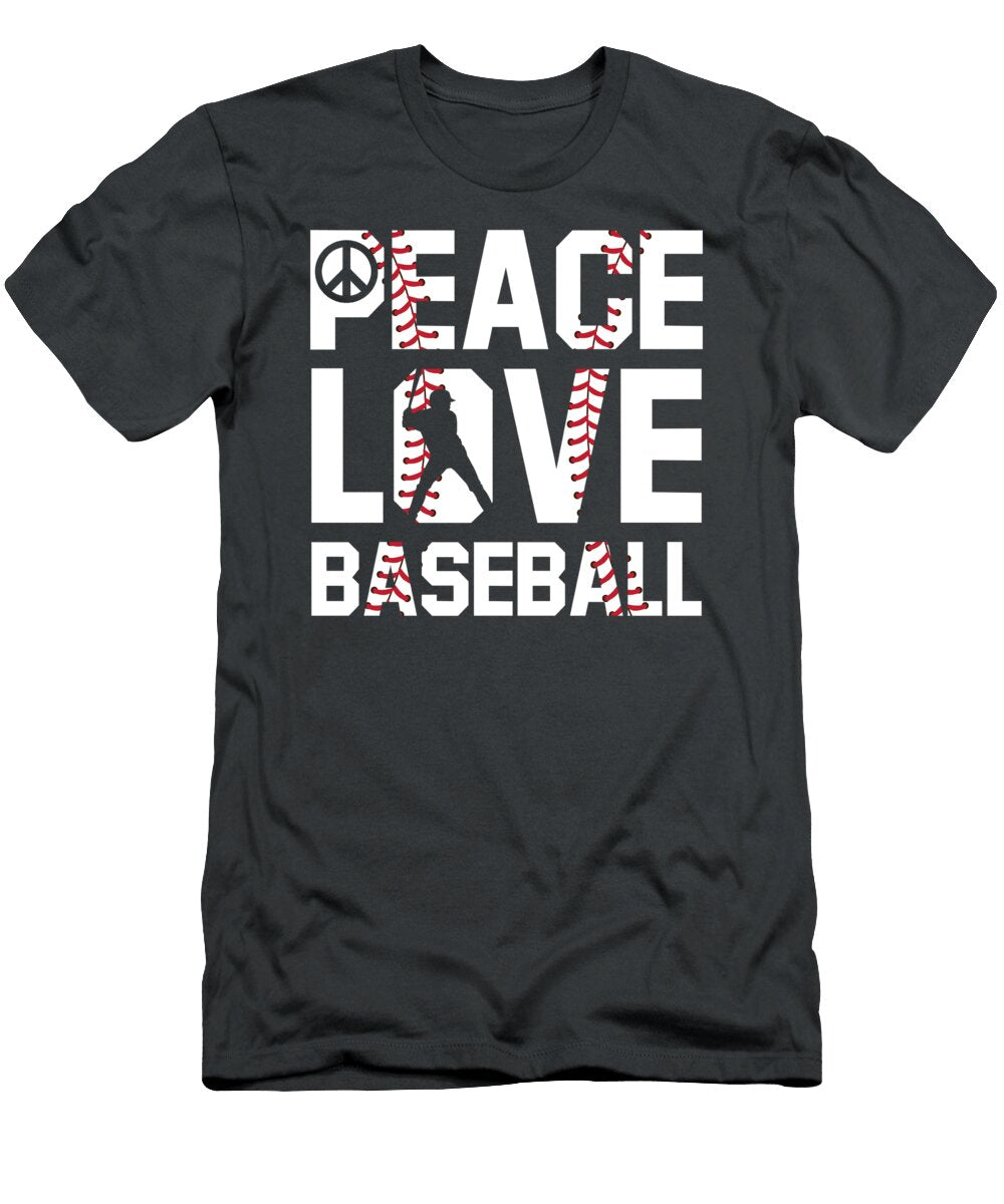 Peace Love Baseball for Soft Ball Fans Baseball Tom Schiesswald T-Shirt