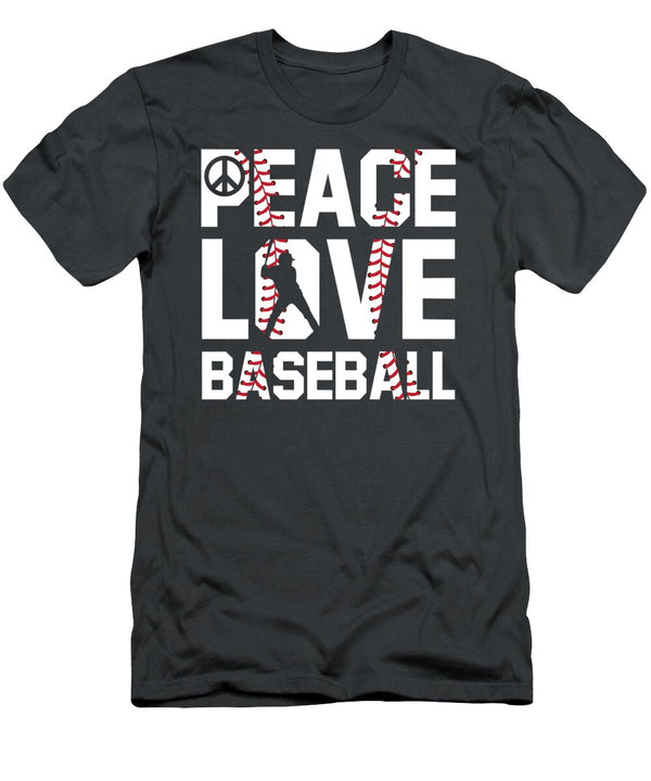 Peace Love Baseball for Soft Ball Fans Baseball Tom Schiesswald T-Shirt