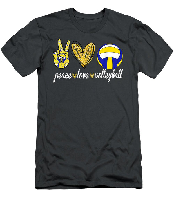 Peace Love Volleyball Volleyball Player Gifts Julie Hurst T-Shirt