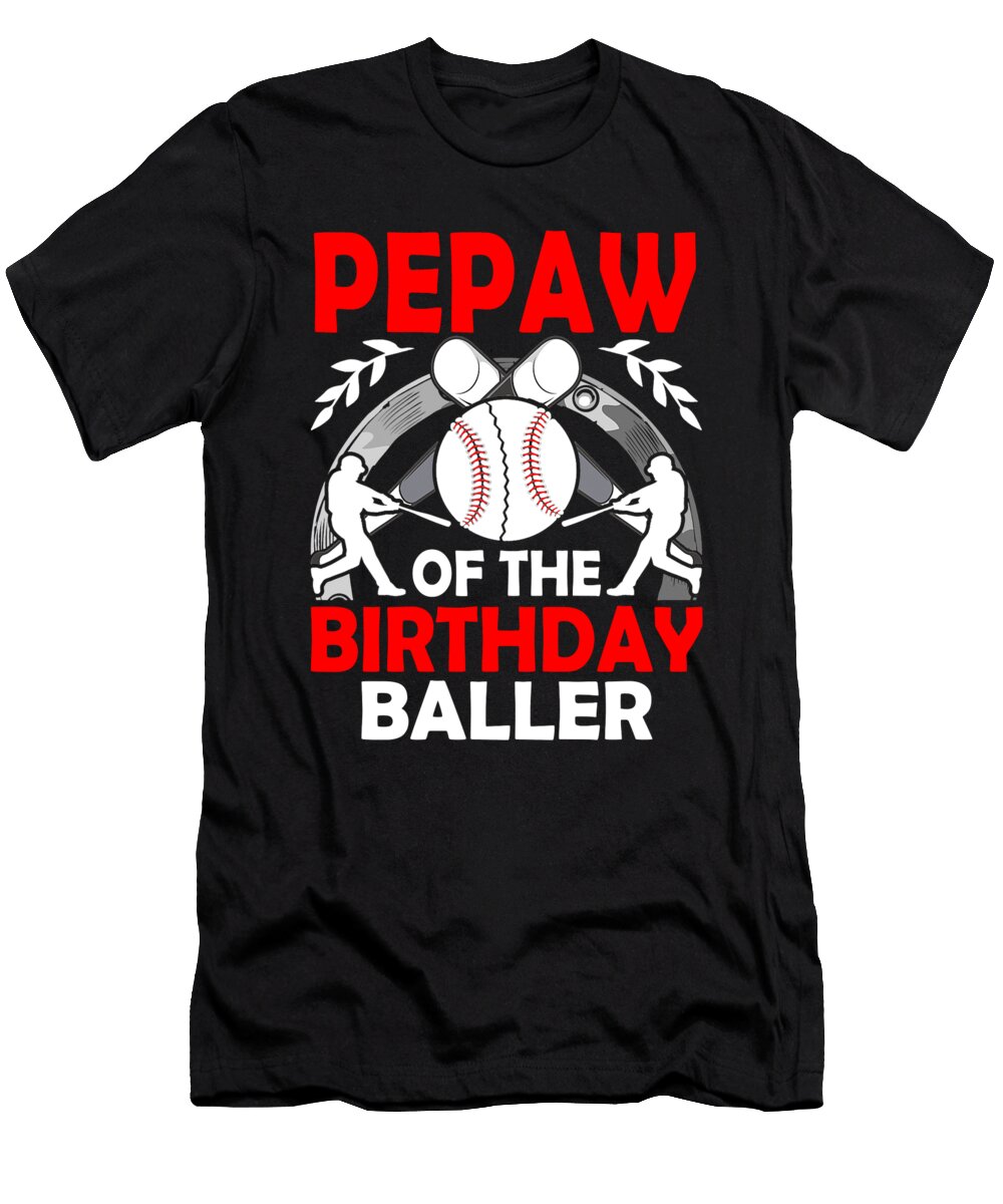 Pepaw of the Birthday Baller Baseball Dh Bubble T-Shirt