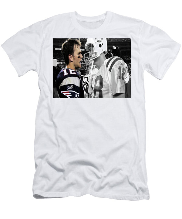 Peyton Manning and Tom Brady Face Off Brian Reaves T-Shirt
