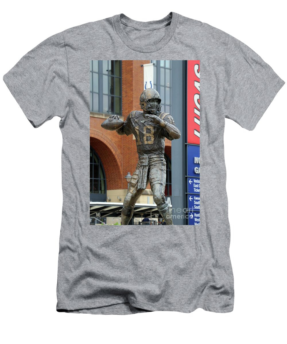 Peyton Manning Statue At Lucas Oil Stadium 4337 Jack Schultz T-Shirt