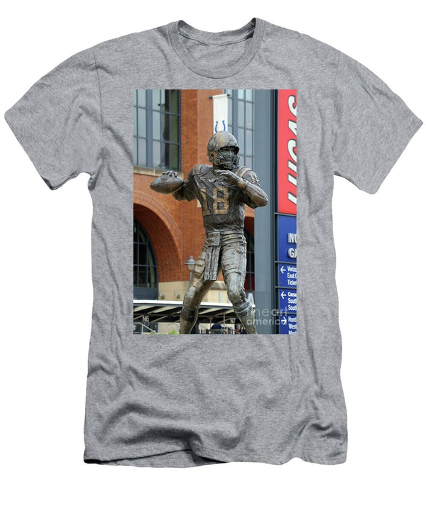 Peyton Manning Statue At Lucas Oil Stadium 4337 Jack Schultz T-Shirt