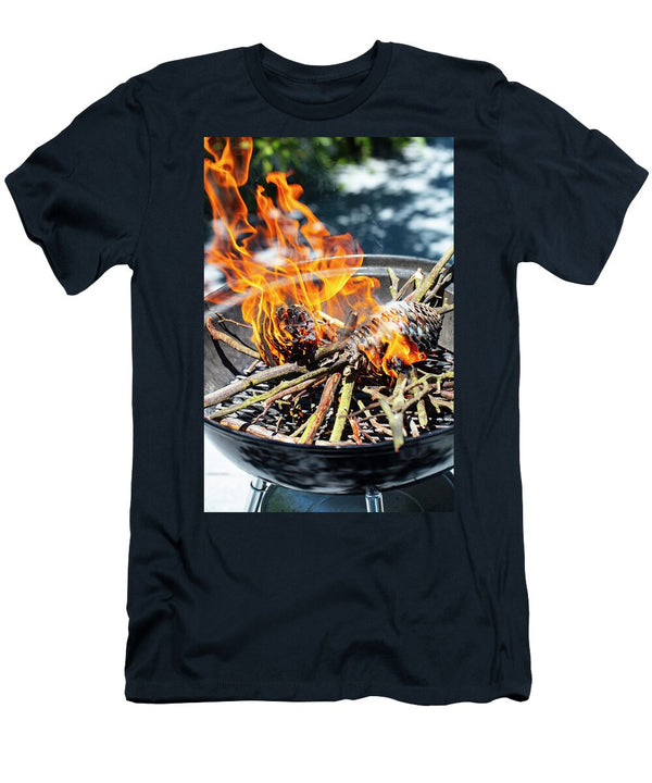 Pinecones Burning on a Barbecue Nicolas Lemonnier T-Shirt
