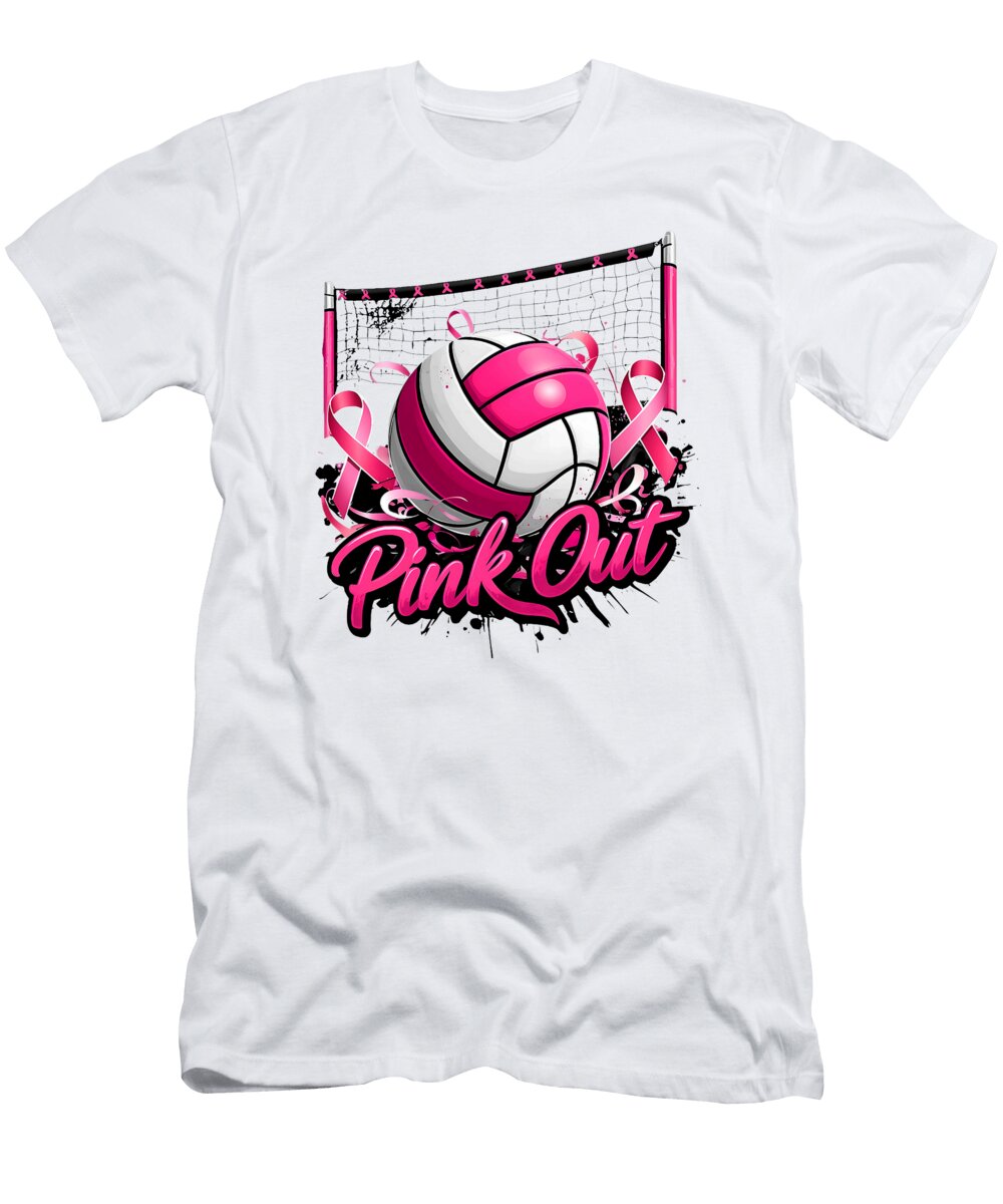 Pink Out Volleyball Breast Cancer Awareness Natalie Lidford T-Shirt