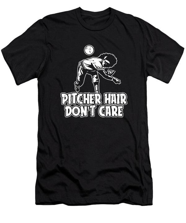 Pitcher Hair Dont Care Catcher Batter Softball Pitcher Crazy Squirrel T-Shirt