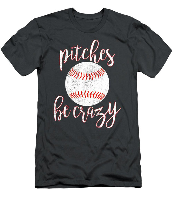 Pitches Be Crazy Funny Vintage Pitcher Moms Adie Carina T-Shirt