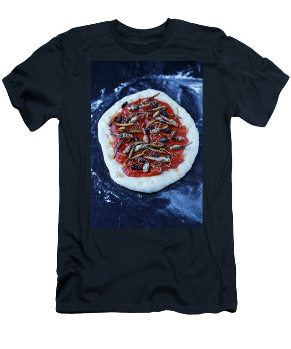 Pizza Topped with Zophobas Larvae Mealworms Crickets and Grasshoppers Sandra Krimshandl Tauscher T-Shirt