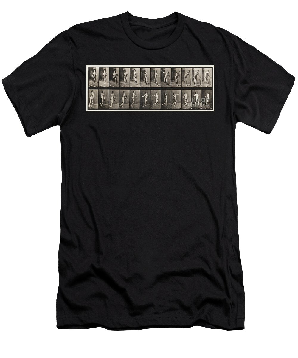 Plate 289 Cricket Round Arm Bowling 1885 Collotype on Paper Eadweard Muybridge T-Shirt