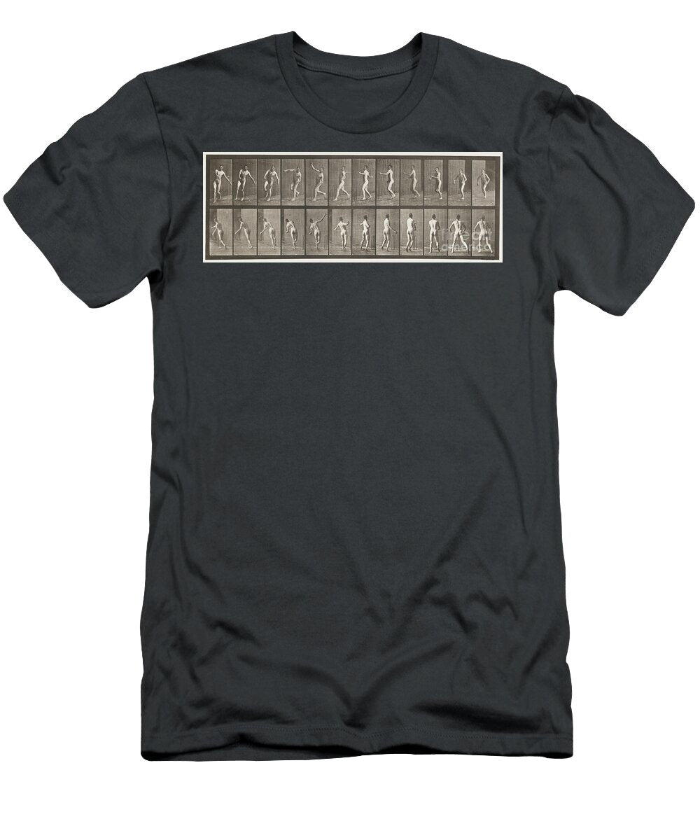 Plate 290 Cricket Over Arm Bowling 1885 Collotype on Paper Eadweard Muybridge T-Shirt