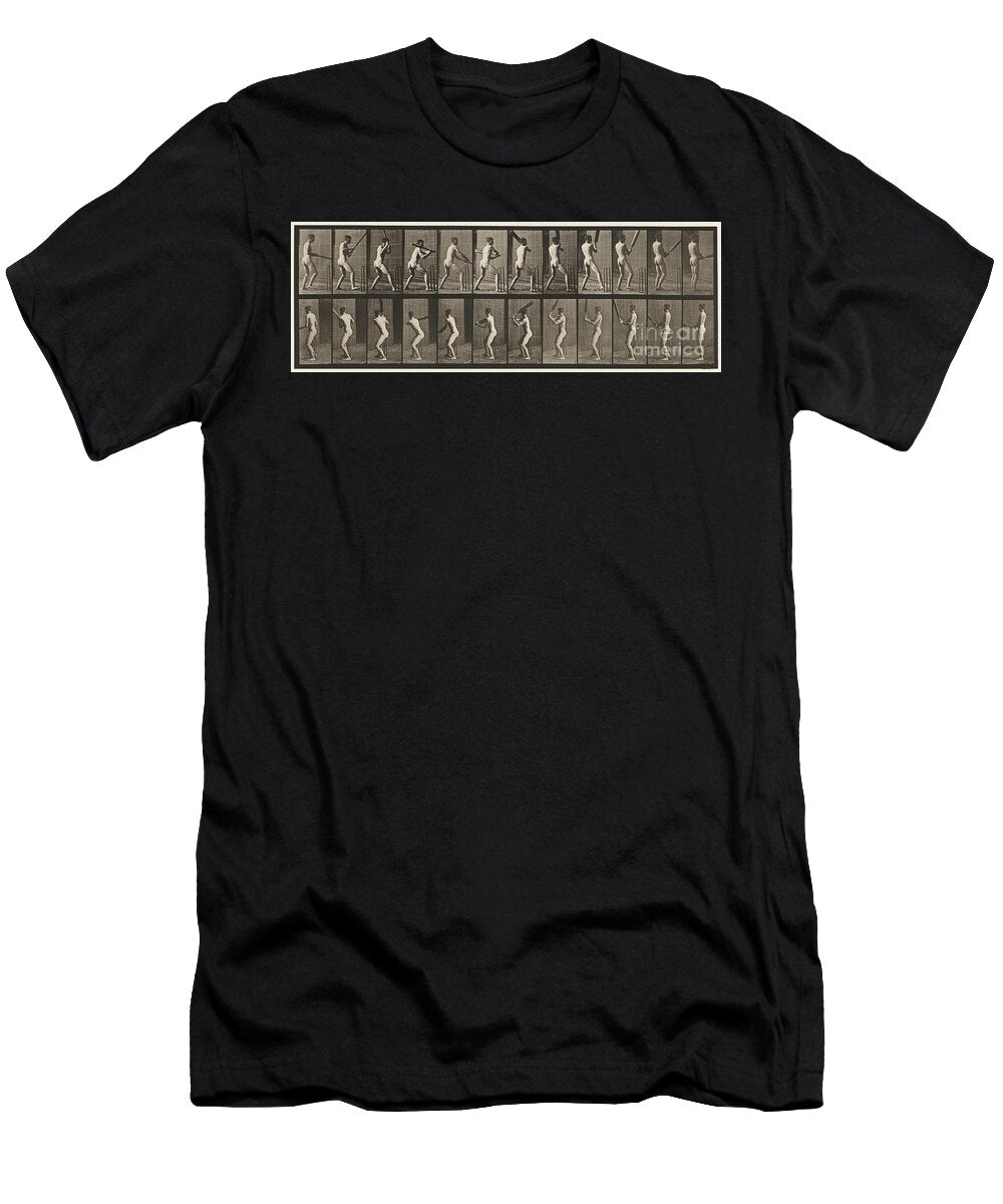 Plate 292 Cricket Batting Back Out 1885 Collotype on Paper Eadweard Muybridge T-Shirt