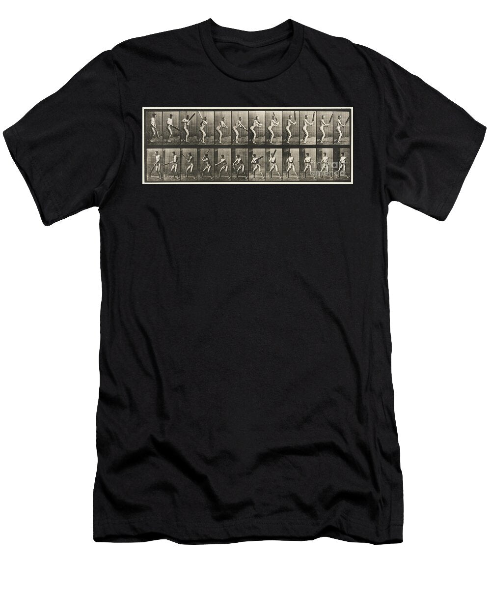 Plate 293 Cricket Batting Back Cut 1885 Collotype on Paper Eadweard Muybridge T-Shirt