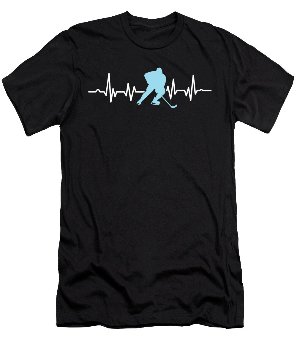 Player Hockeyist Hockey Coach Fan Wintersports Gift Ice Hockey Heartbeat Thomas Larch T-Shirt