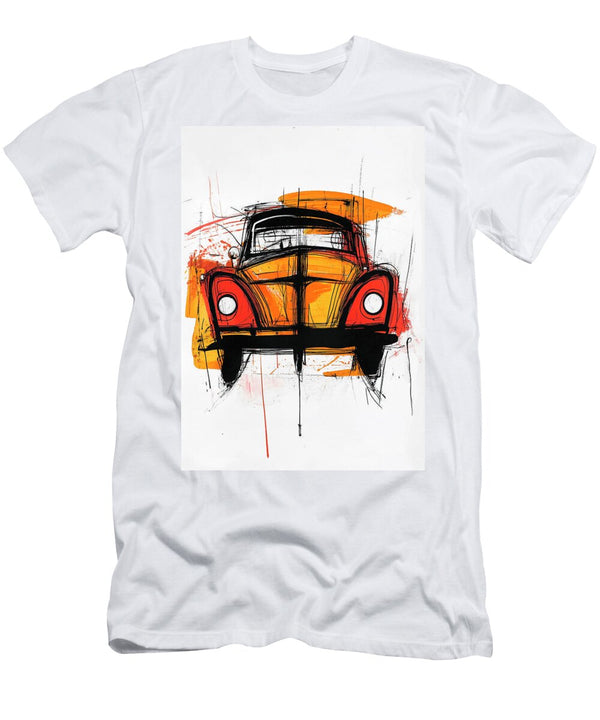 Plymouth Cricket Car Vibrant Retro Car Art Jennifer Moore T-Shirt