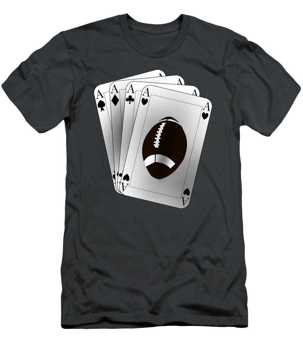 Poker Cards 4 Aces Football Mcr T-Shirt