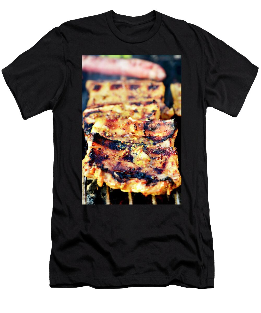 Pork Belly Marinated in a Honey and Mustard Marinade on a Barbecue Jamie Watson T-Shirt