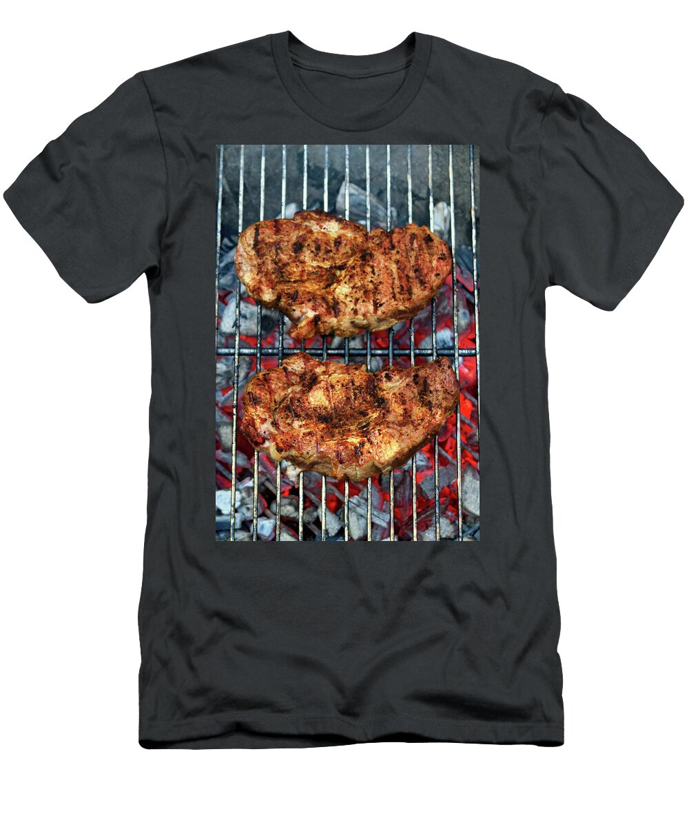 Pork Neck Steaks on a Barbecue Petr Gross T-Shirt