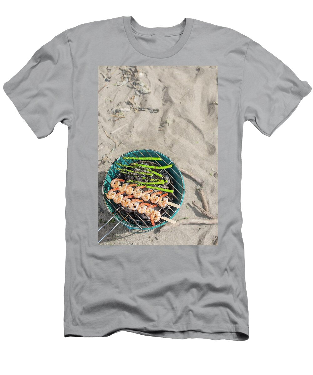 Prawns and Asparagus Bbq Beach Location Magdalena Hendey T-Shirt