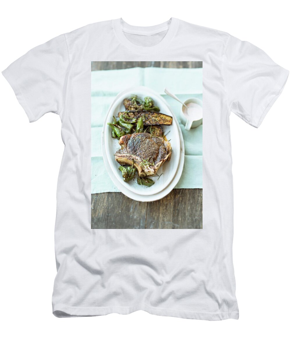 Prime Rib Steaks with Grilled Aubergines and Jalapeos Jalag Wolfgang Schardt T-Shirt