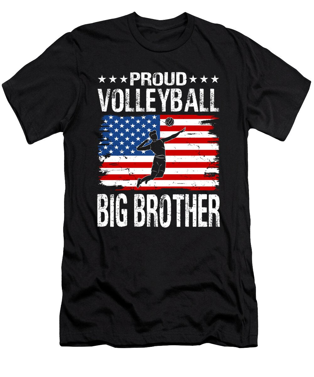Proud Volleyball Big Brother American Flag Dhbubble T-Shirt