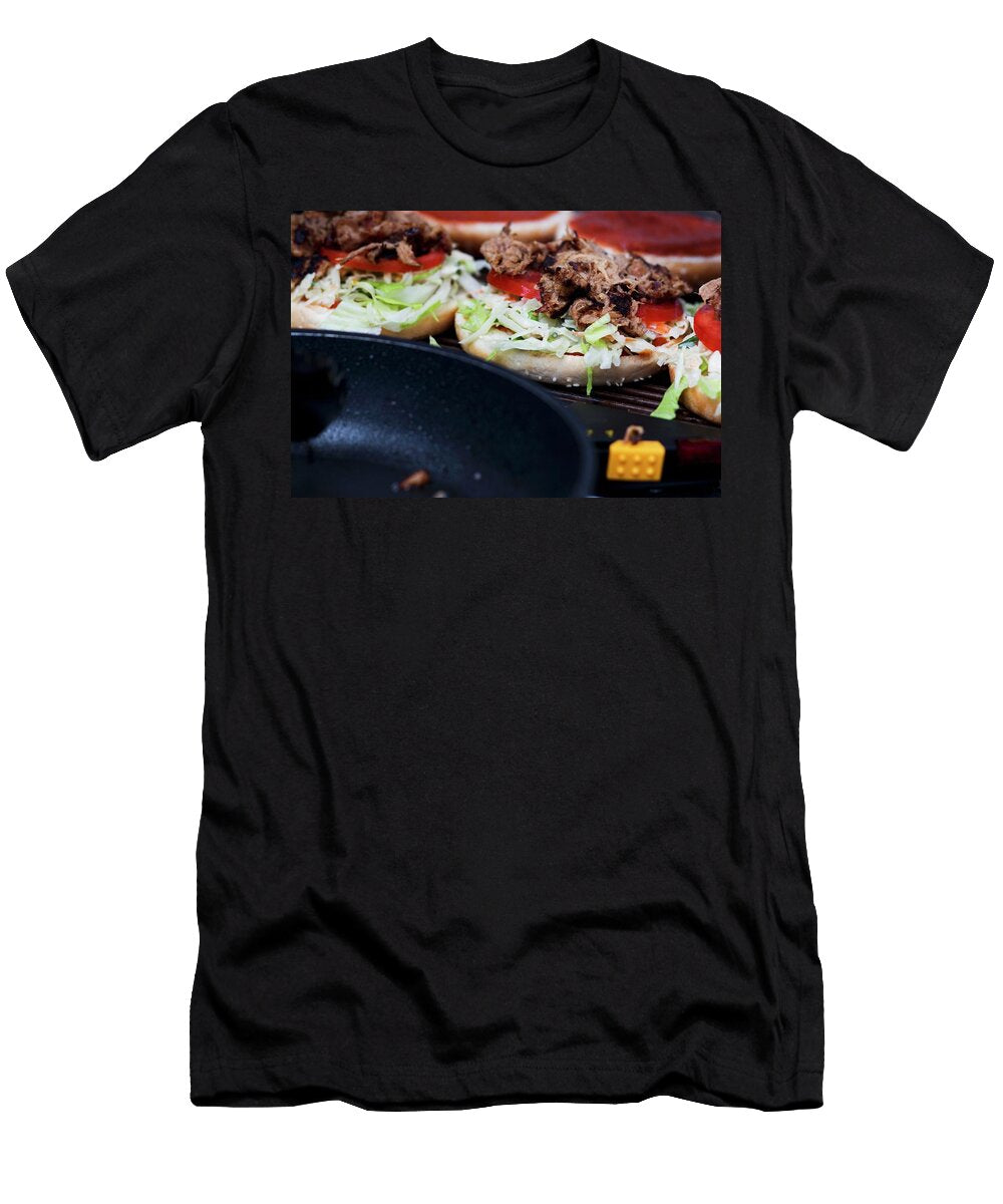 Pulled Pork Burgers on a Grill Claudia Timmann T-Shirt