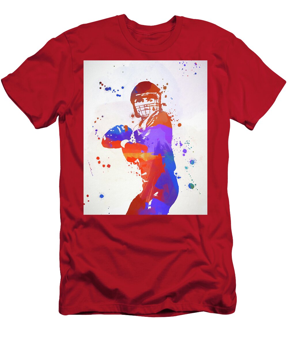 Quarterback Football Player Color Splash Dan Sproul T-Shirt