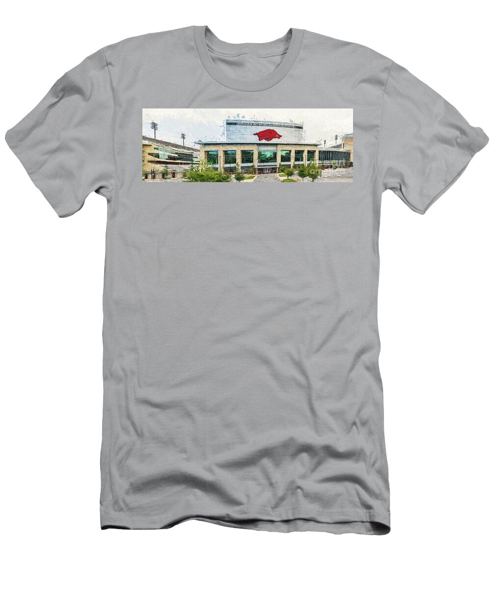 Razorback Stadium Digital Paint Scott Pellegrin T-Shirt