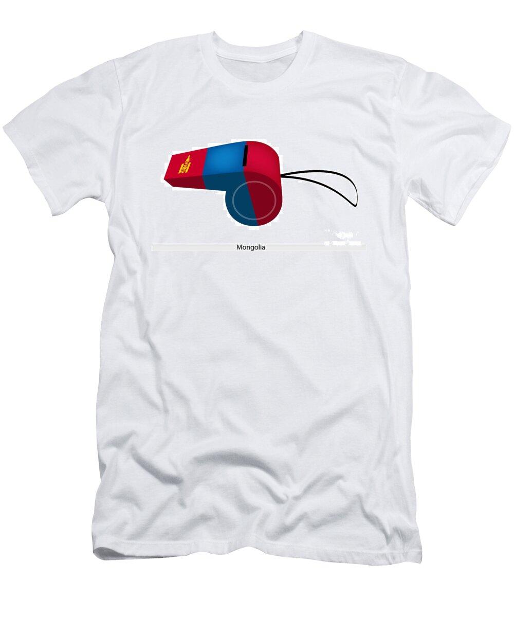 Red and Blue Whistle of Mongolia Flag Iam Nee T-Shirt