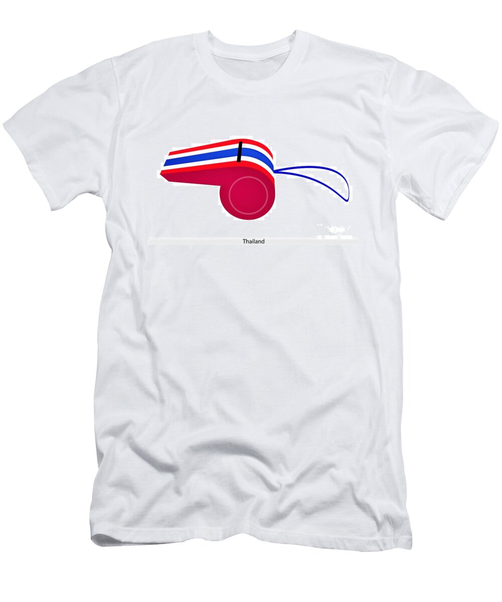 Red White and Blue Stripe on Thai Whistle Iam Nee T-Shirt