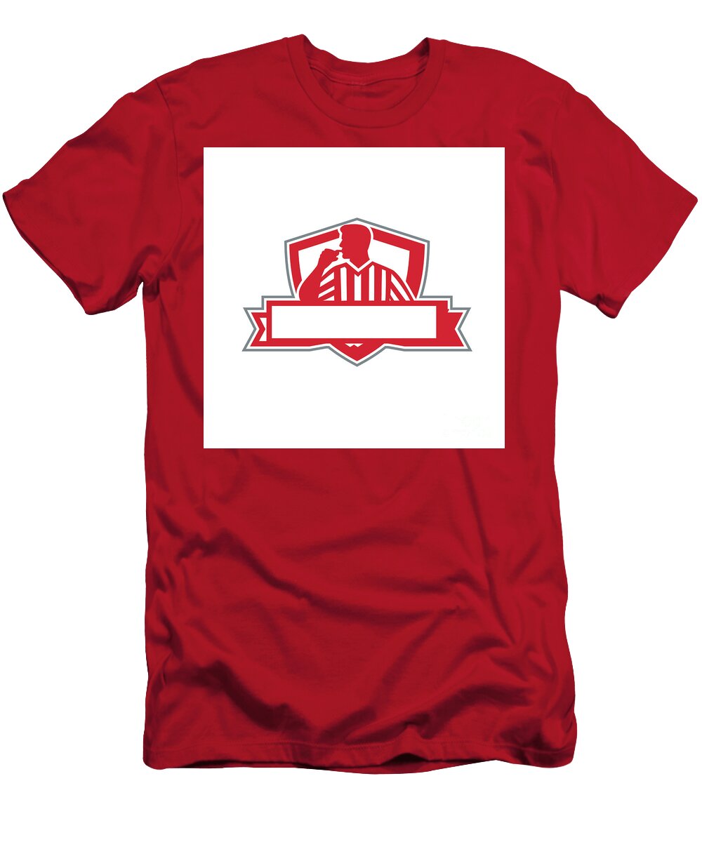 Referee Umpire Official Whistle Side Crest Retro Aloysius Patrimonio T-Shirt