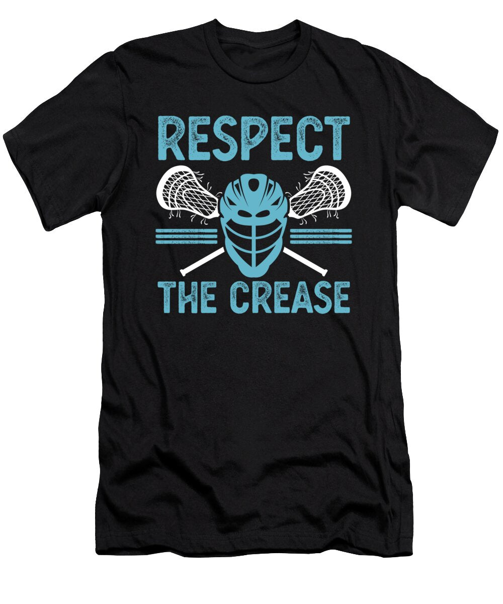 Respect the Crease Funny Lacrosse Lax Goalie Raphaelartdesign T-Shirt