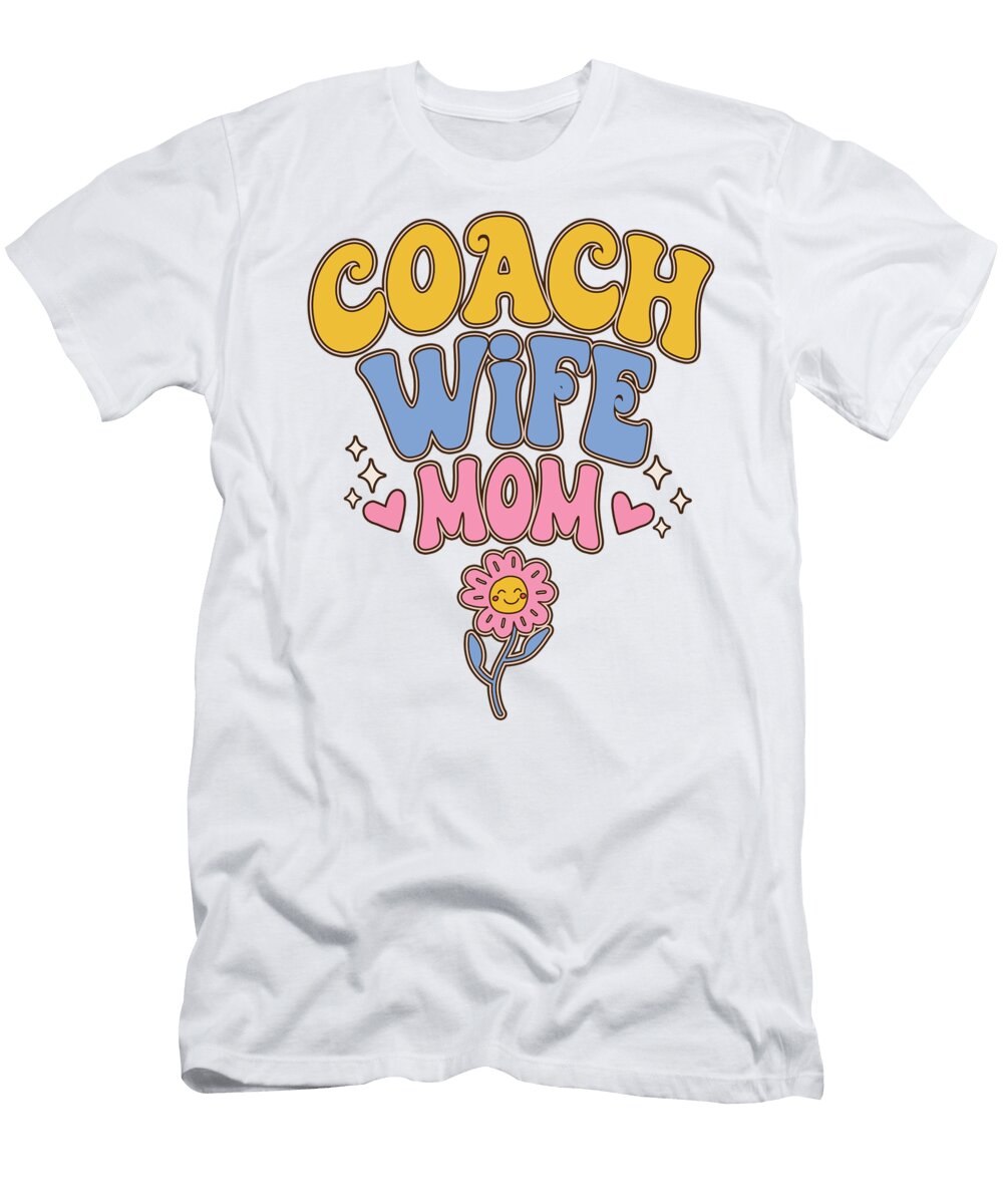 Retro Mothers Day Wife Mom Coach Groovy Deon Du Plessis Art T-Shirt