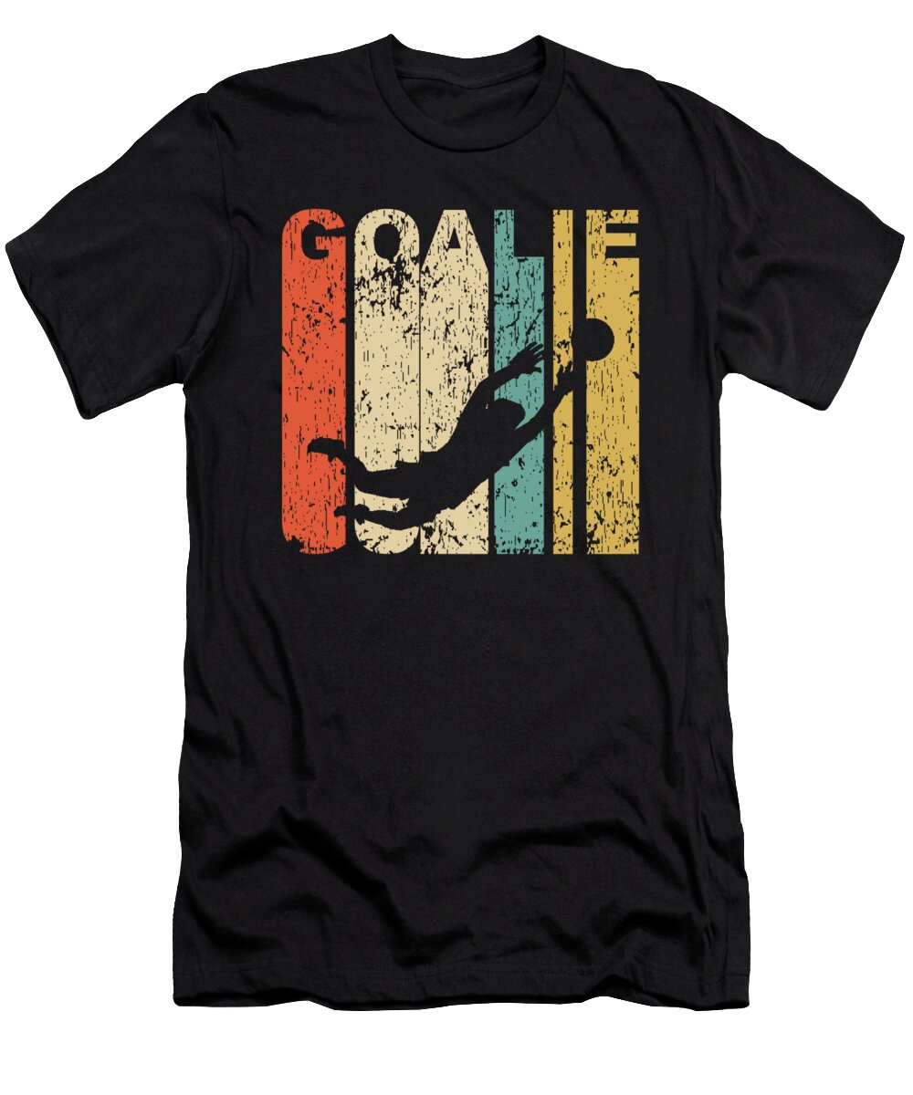 Retro Style Soccer Goalie Silhouette Sports Distressed Kevin Garbes T-Shirt