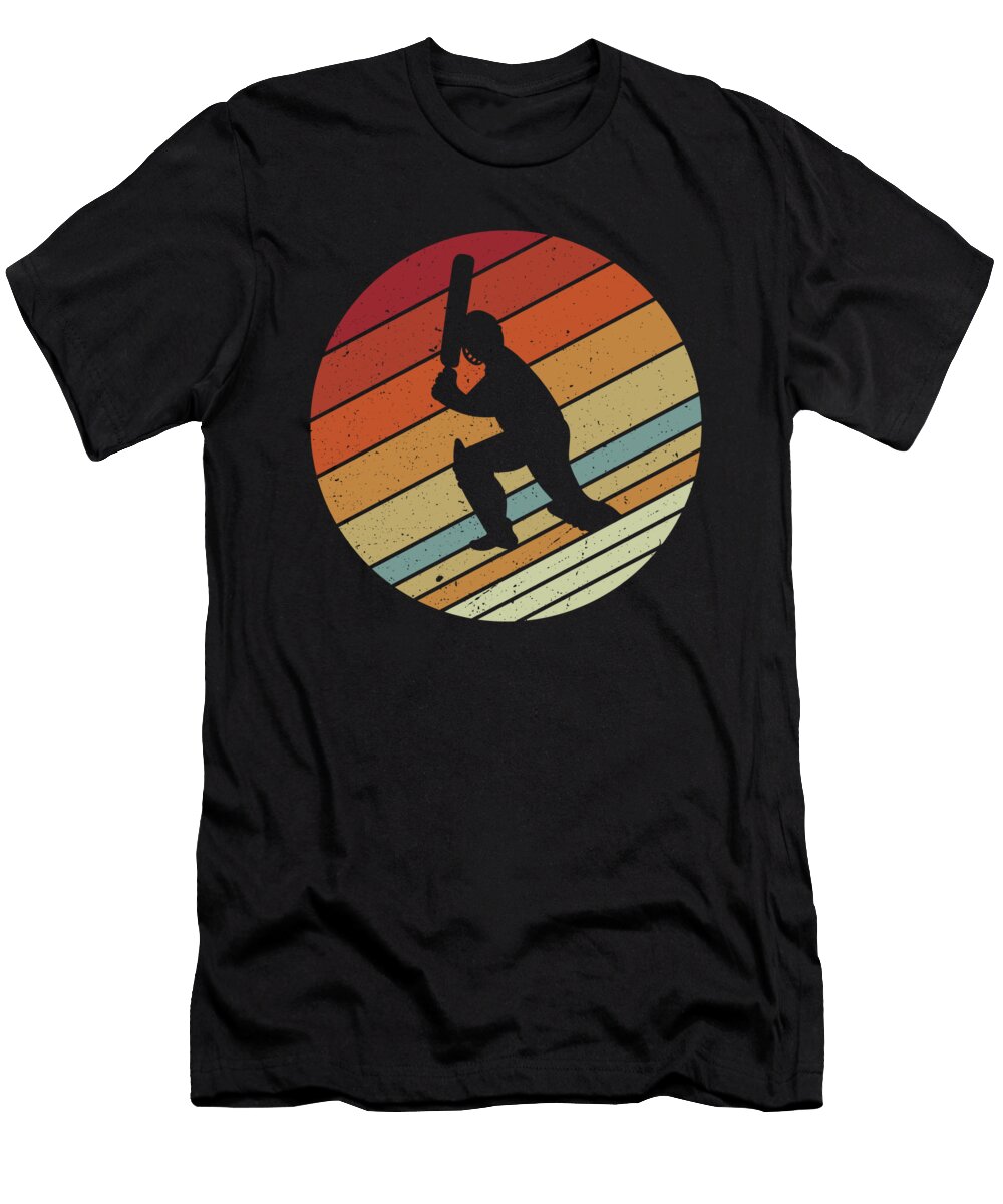 Retro Vinatge Style Sports Mad Cricket Orange Pieces T-Shirt