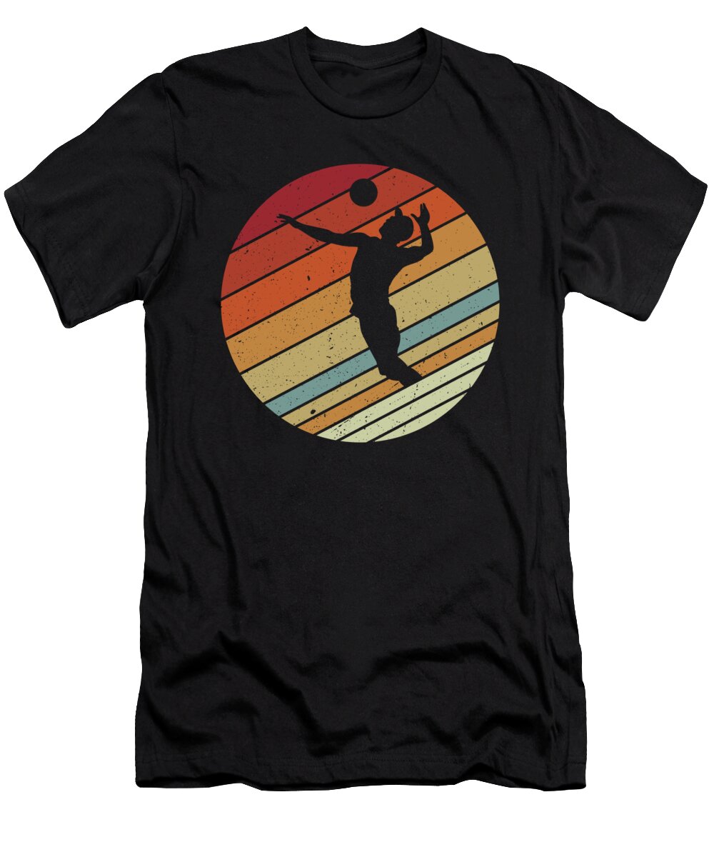 Retro Vinatge Style Sports Mad Volleyball Orange Pieces T-Shirt