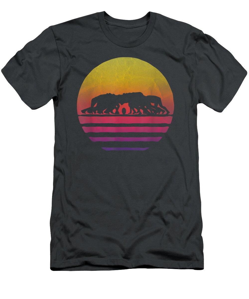 Retro Vintage Sunset Old School Rugby Sport Game Funny Enricu Jebai T-Shirt