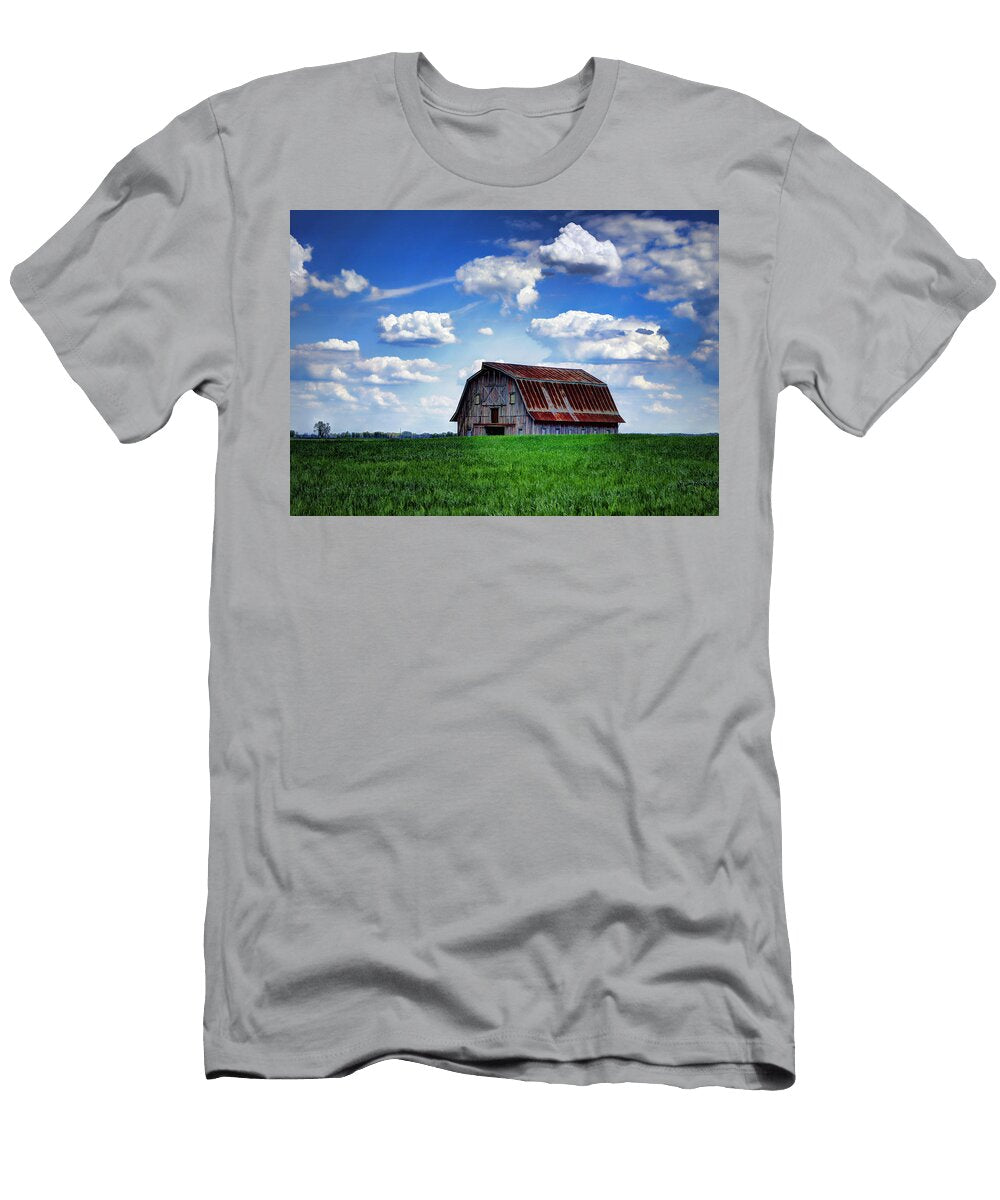 Riverbottom Barn Against the Sky Cricket Hackmann T-Shirt