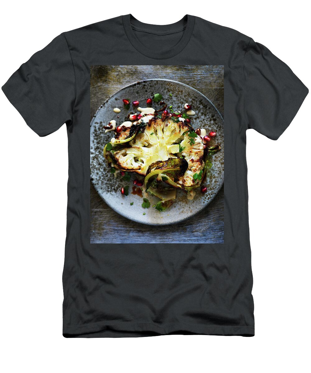 Roast Cauliflower Slices with Pomegranates Karen Thomas T-Shirt