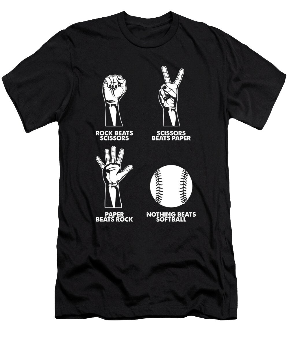 Rock Paper Scissors Softball Pitcher Catcher Gift Thomas Larch T-Shirt