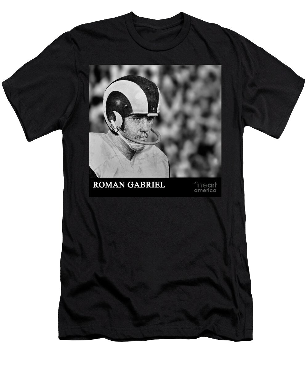 Roman Gabriel of the Los Angeles Rams Jim Fitzpatrick T-Shirt