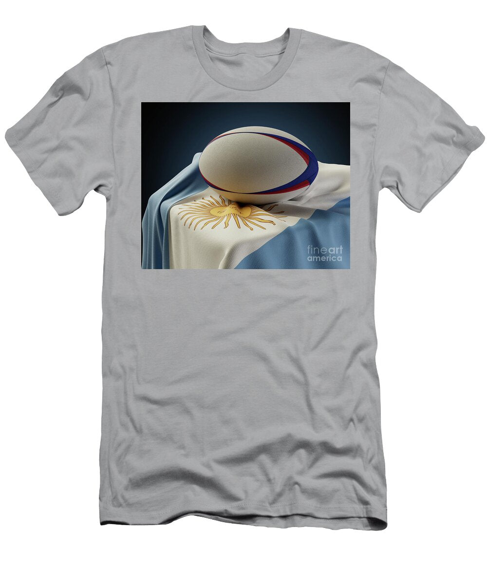 Rugby Ball and Argentina Flag Allan Swart T-Shirt