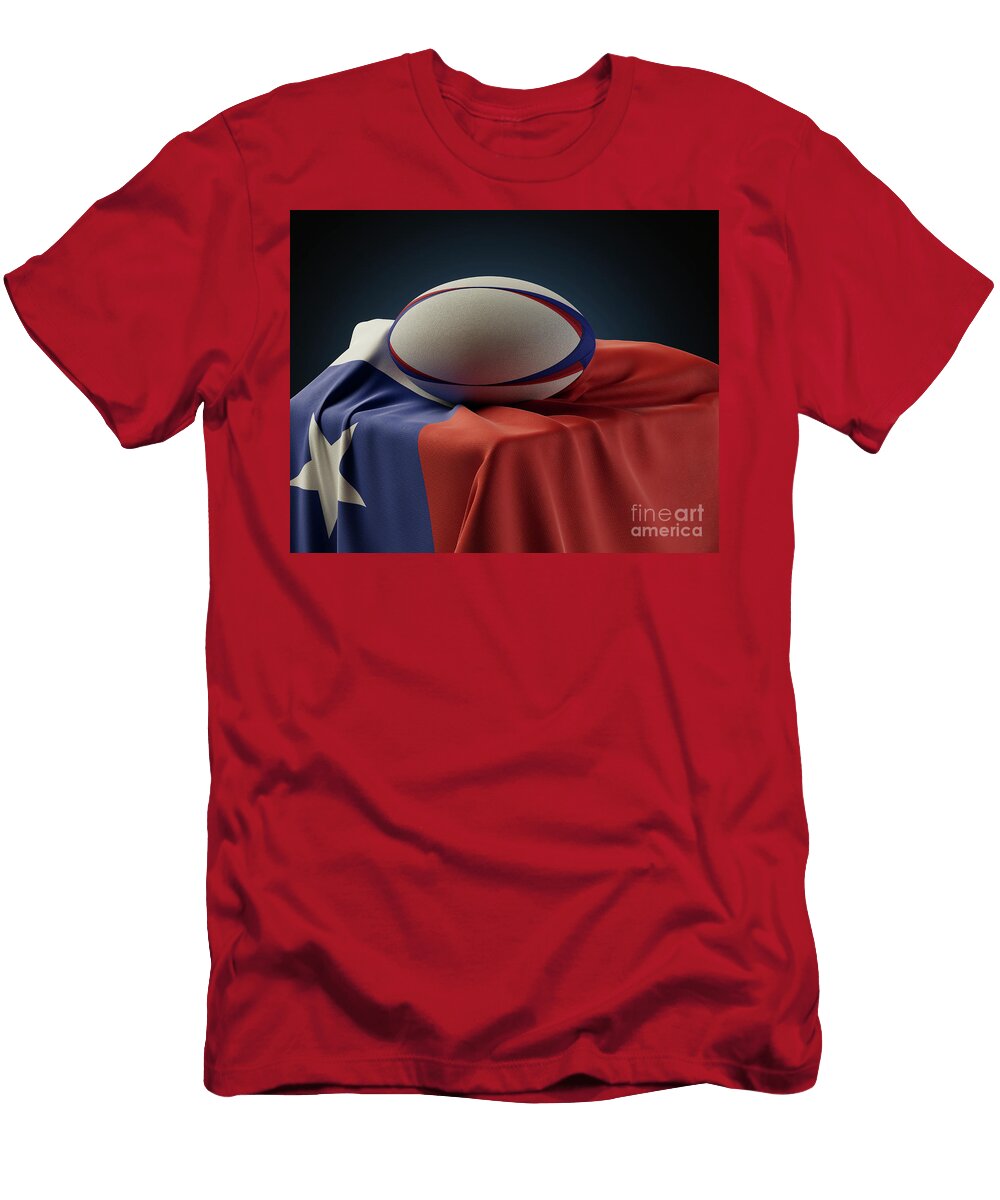 Rugby Ball and Chile Flag Allan Swart T-Shirt