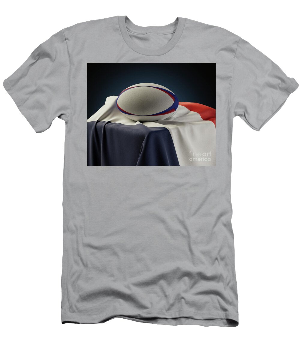 Rugby Ball and France Flag Allan Swart T-Shirt