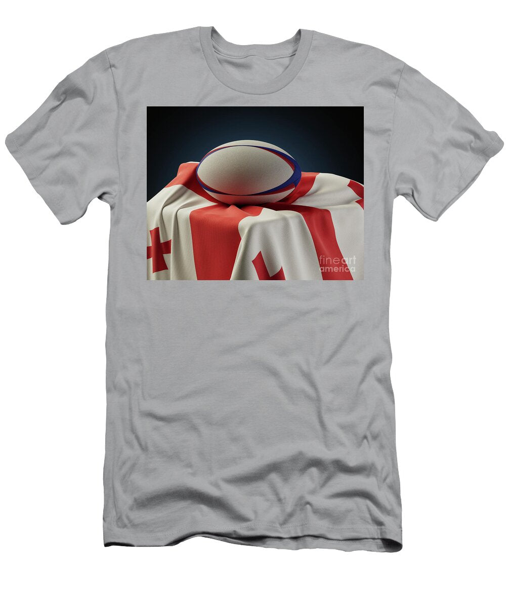Rugby Ball and Georgia Flag Allan Swart T-Shirt