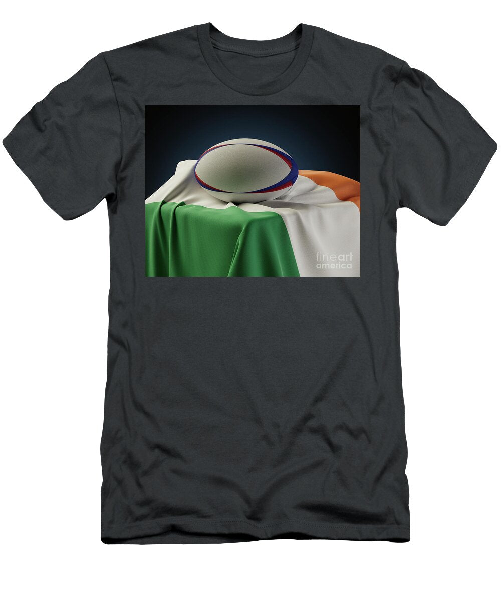 Rugby Ball and Ireland Flag Allan Swart T-Shirt