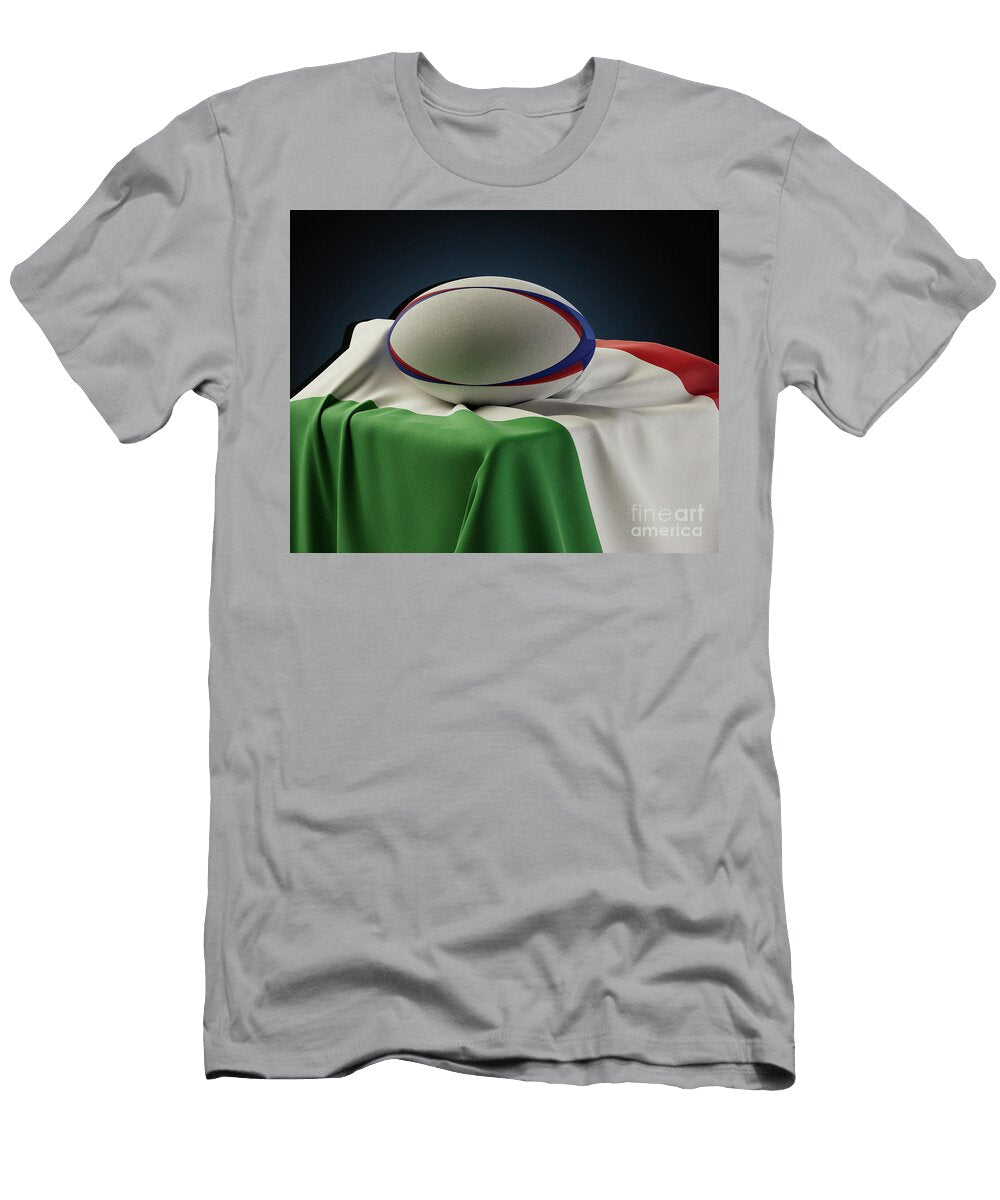 Rugby Ball and Italy Flag Allan Swart T-Shirt