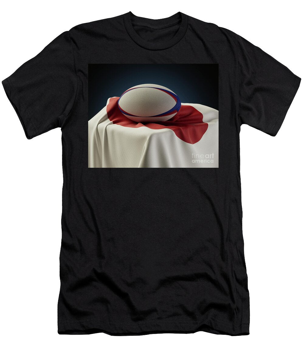 Rugby Ball and Japan Flag Allan Swart T-Shirt